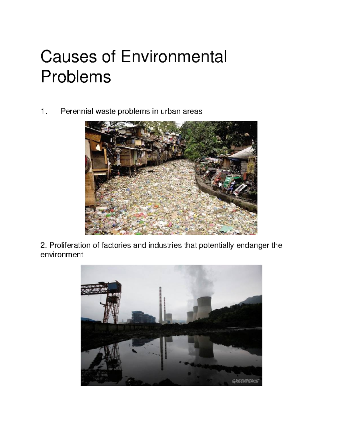 Causes of Environmental Problems - National Service Training Program 1 ...