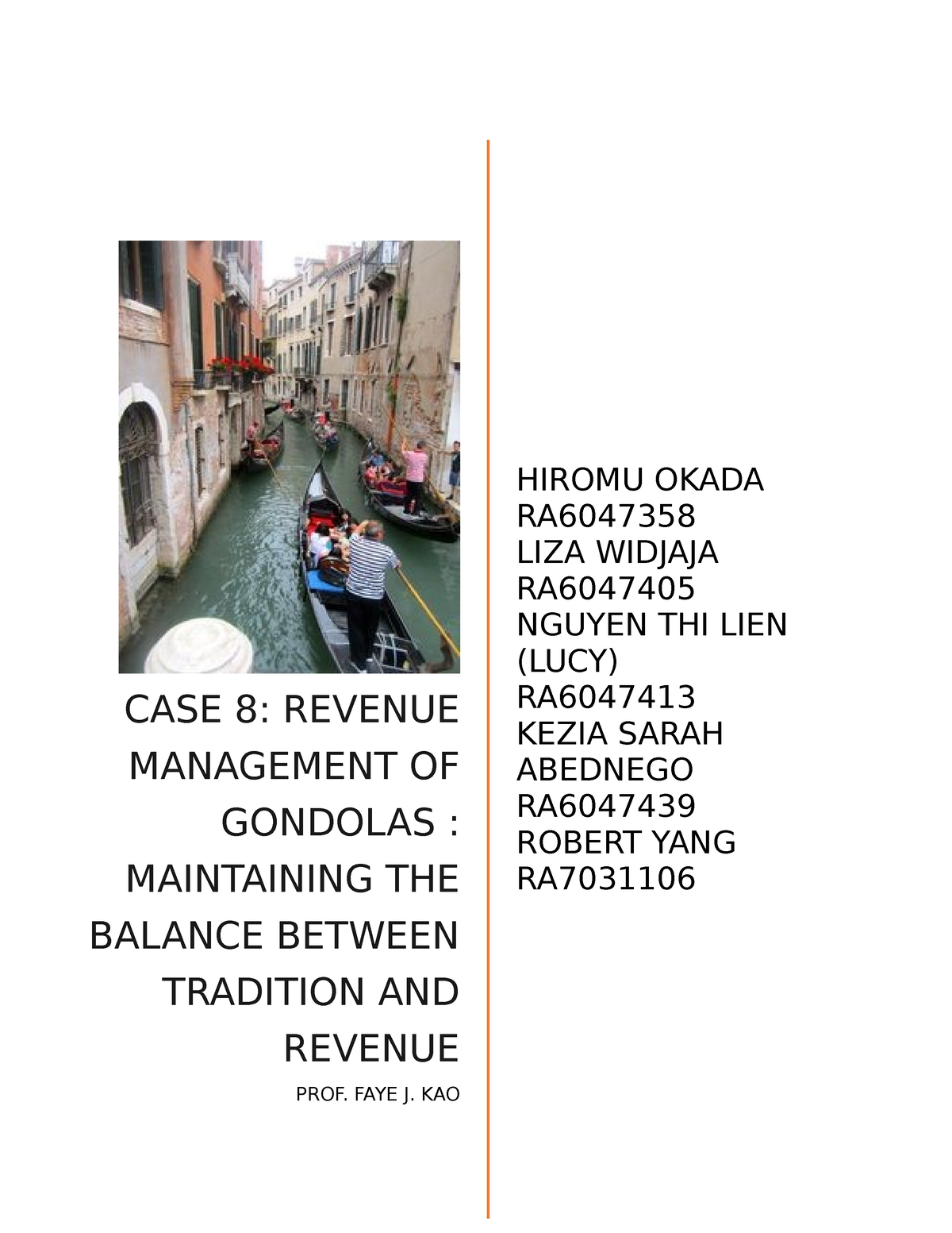 revenue management of gondolas case study