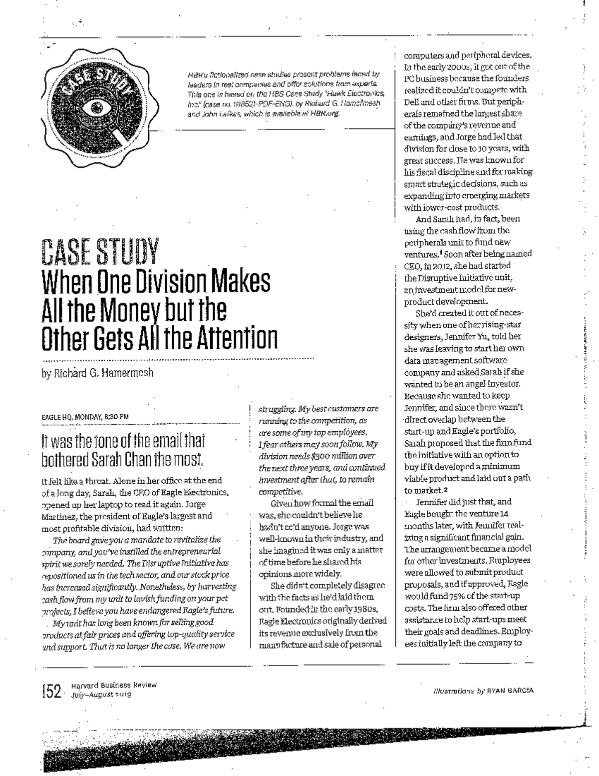 Case - One Division Makes - Financial Reporting - Studocu