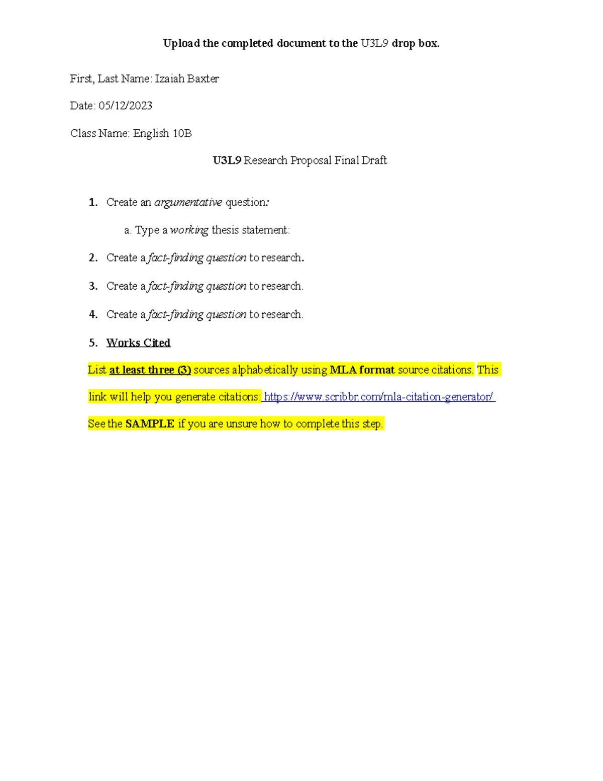 Research Proposal Final Draft - Upload the completed document to the ...