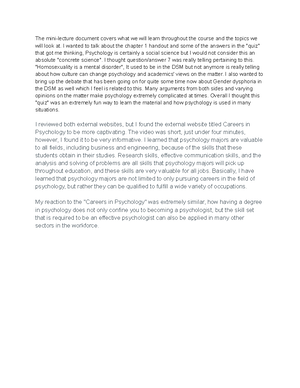 "Psychology at the University of Dublin" - After seeing both "Careers