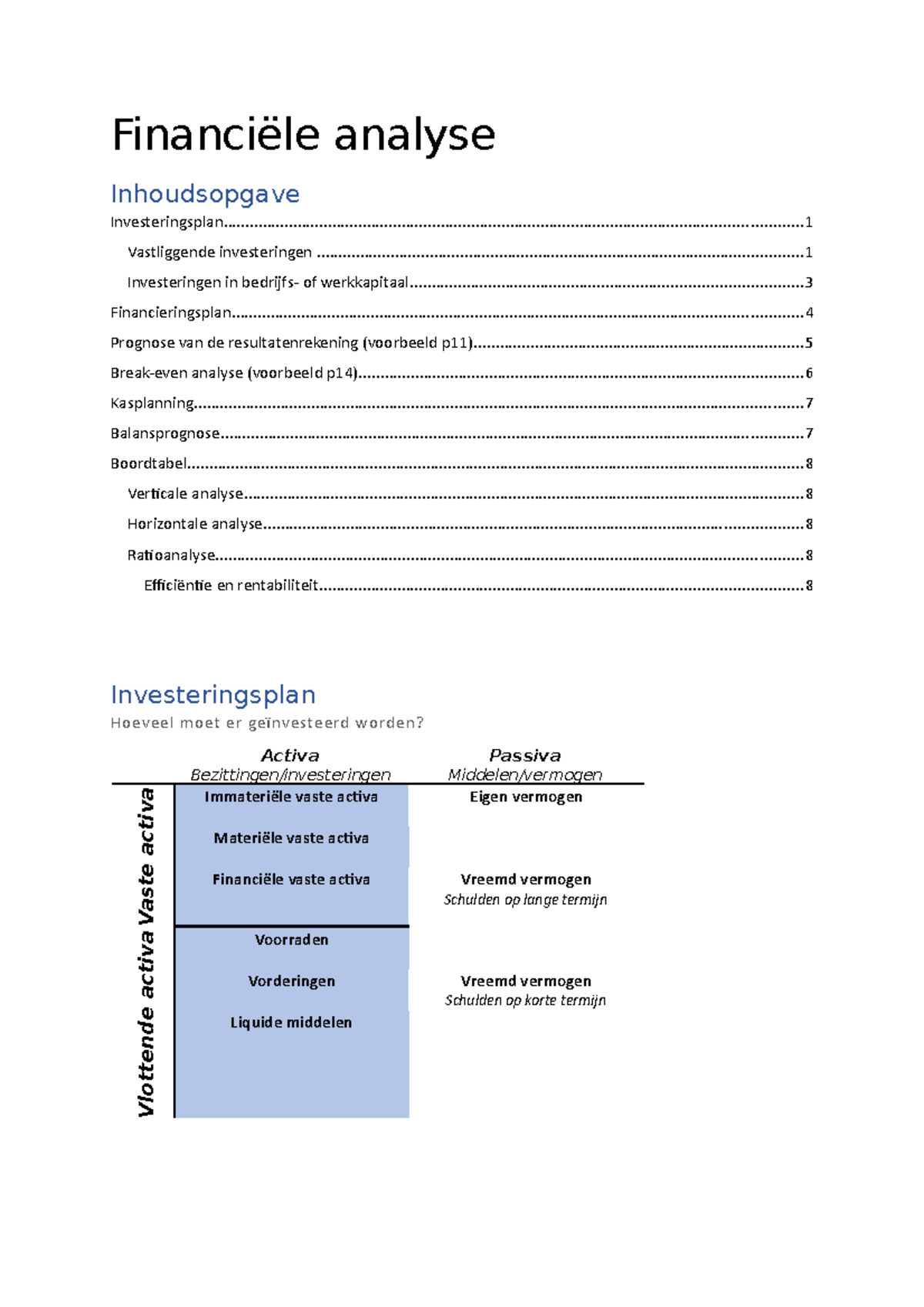 Financiële-analyse - Samenvatting Inclusief Notities Van In De Les ...