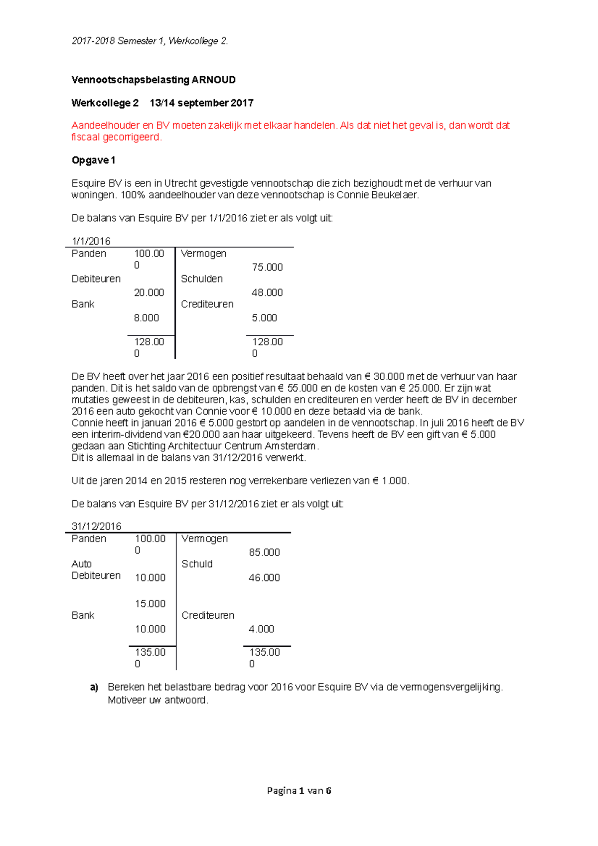 WG 2 VPB - Werkgroepvragen Met Uitwerkingen - Vennootschapsbelasting ...