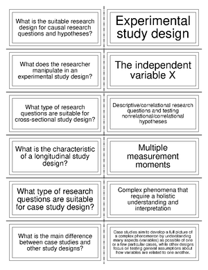 Flashcards example exam - What is the difference between study designs ...