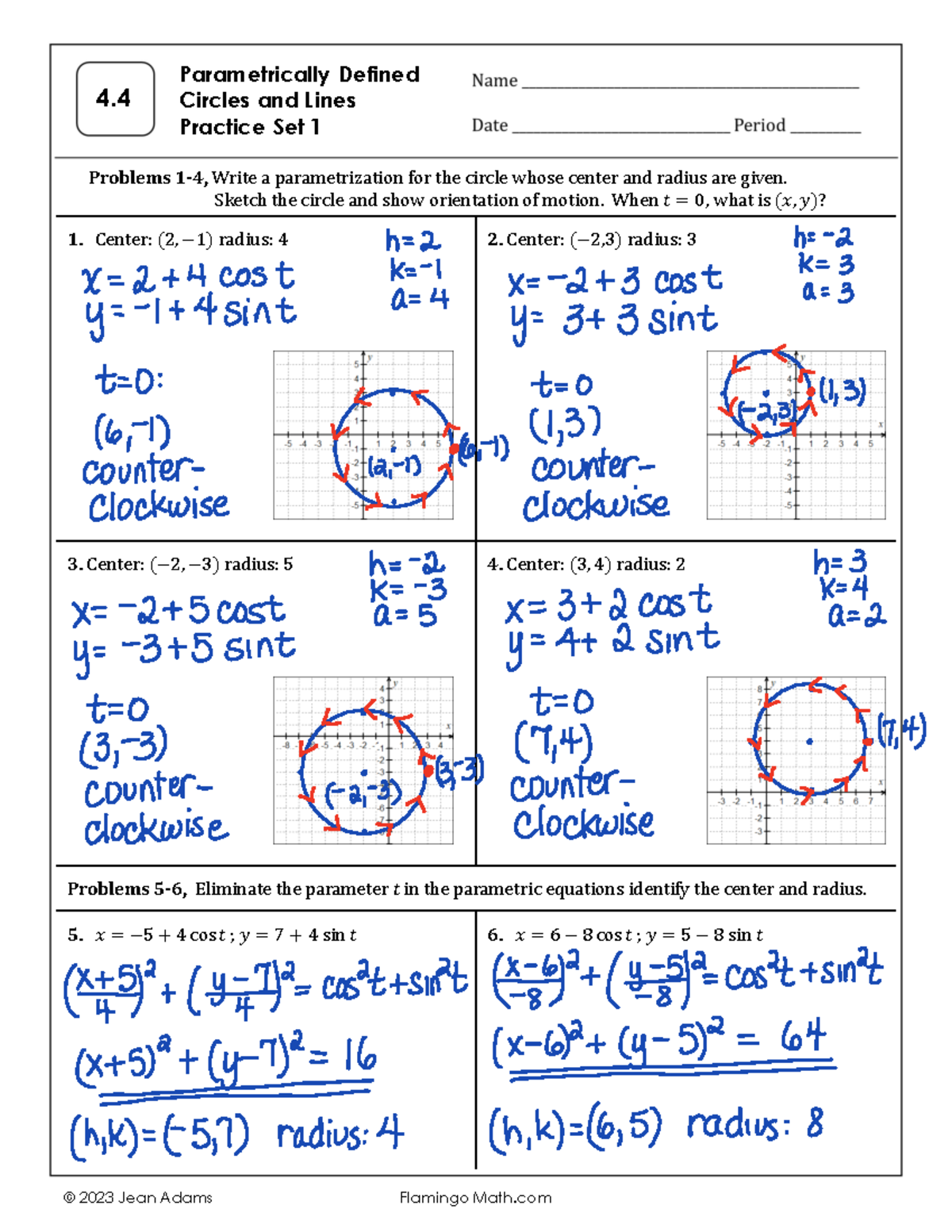 04-16 PC U05A 4.4 WS5 - KEY - 4. Parametrically Defined Circles and ...