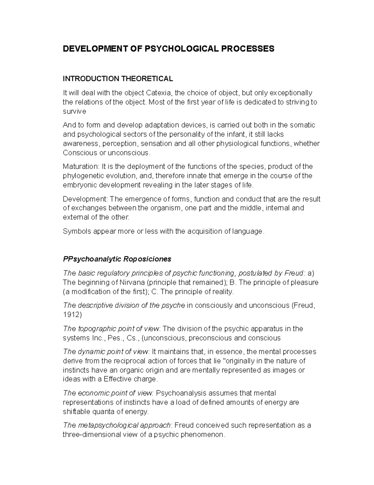 Development of psychological processes - DEVELOPMENT OF PSYCHOLOGICAL ...