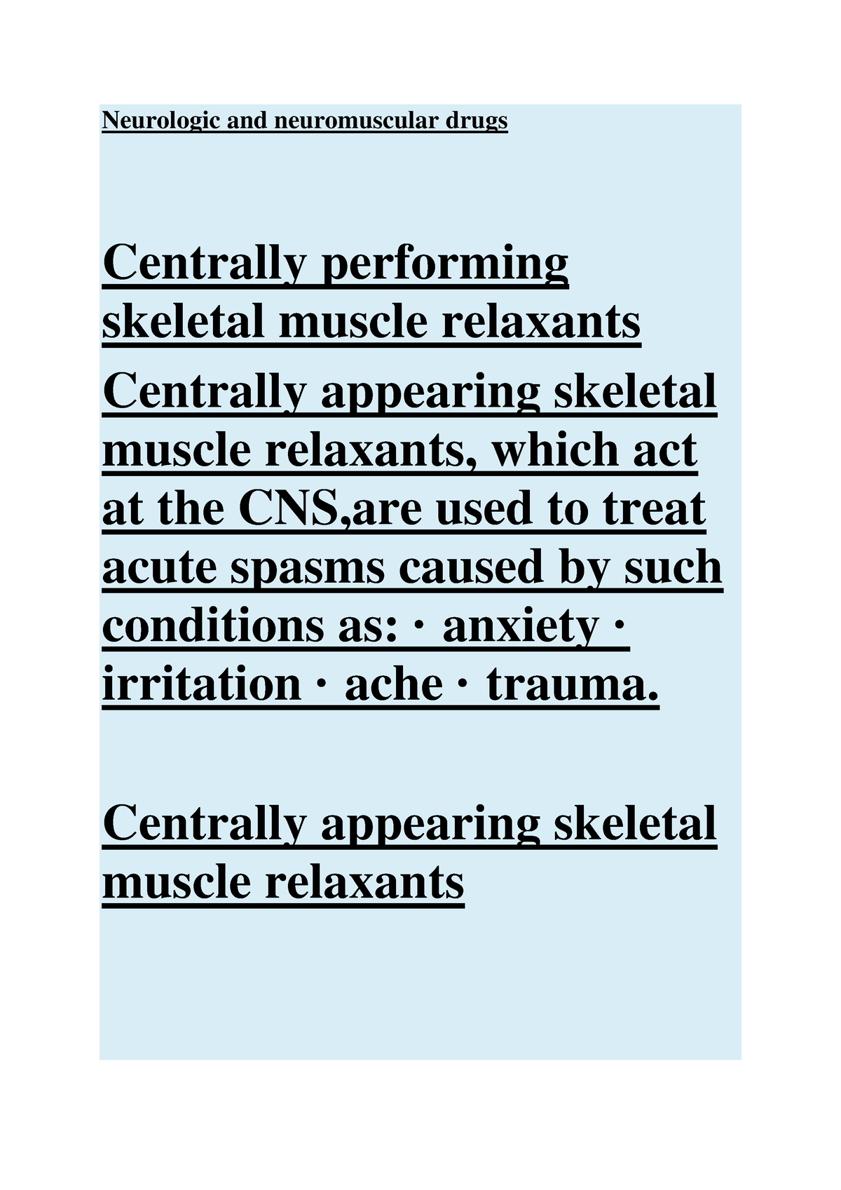 Neurologic And Neuromuscular Drugs - Neurologic And Neuromuscular Drugs ...