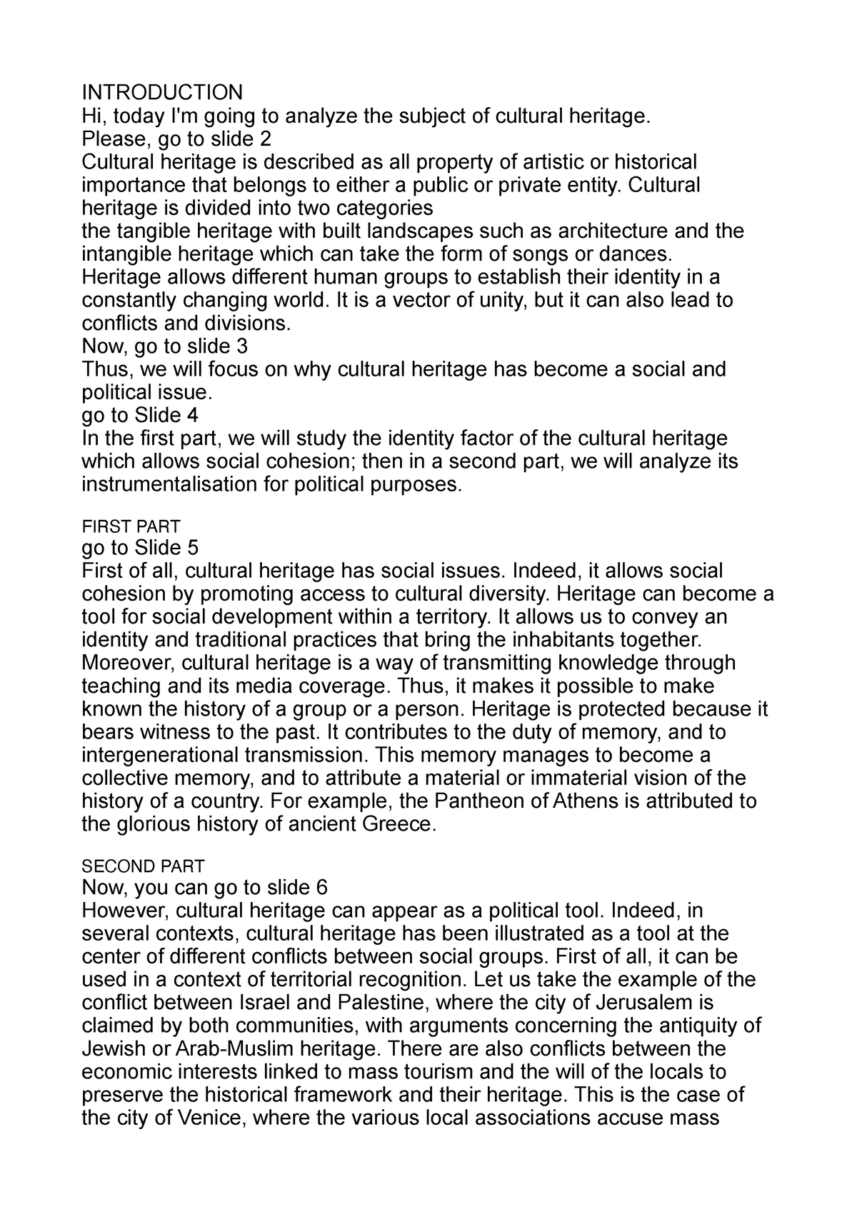 Cultural Heritage Text - INTRODUCTION Hi, Today I'm Going To Analyze ...