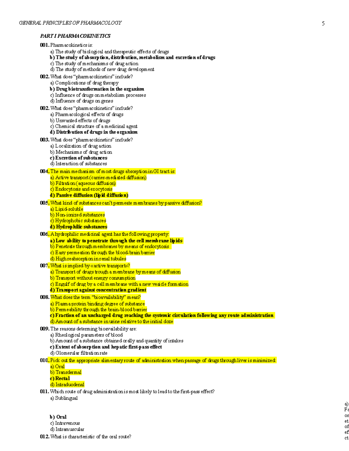 1 Midterm - Pharmacology 2016 - GENERAL PRINCIPLES OF PHARMACOLOGY PART ...