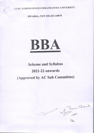 BBA Syllabus 2023 - SCHEME OF EXAMINATION & SYLLABI Of BACHELOR OF ...