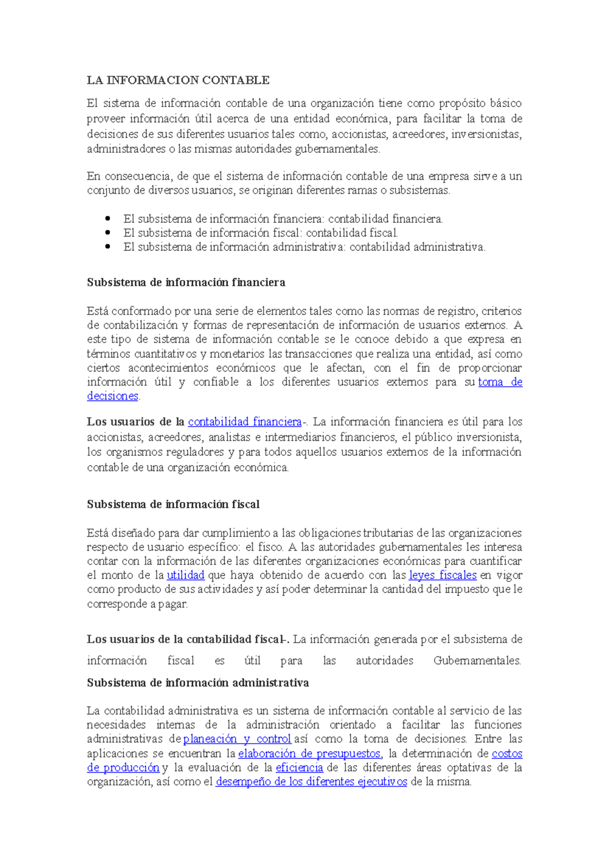 LA Informacion Contable, caracteristicas y requisitos de la informacion ...