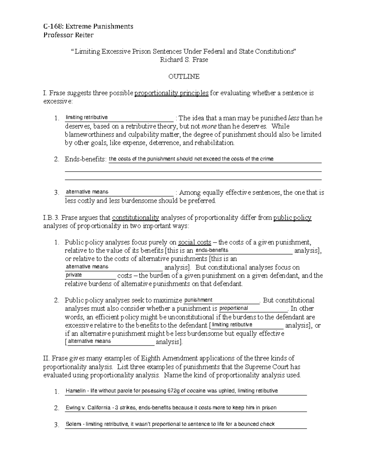 6 Frase Worksheet - C-168: Extreme Punishments Professor Reiter ...