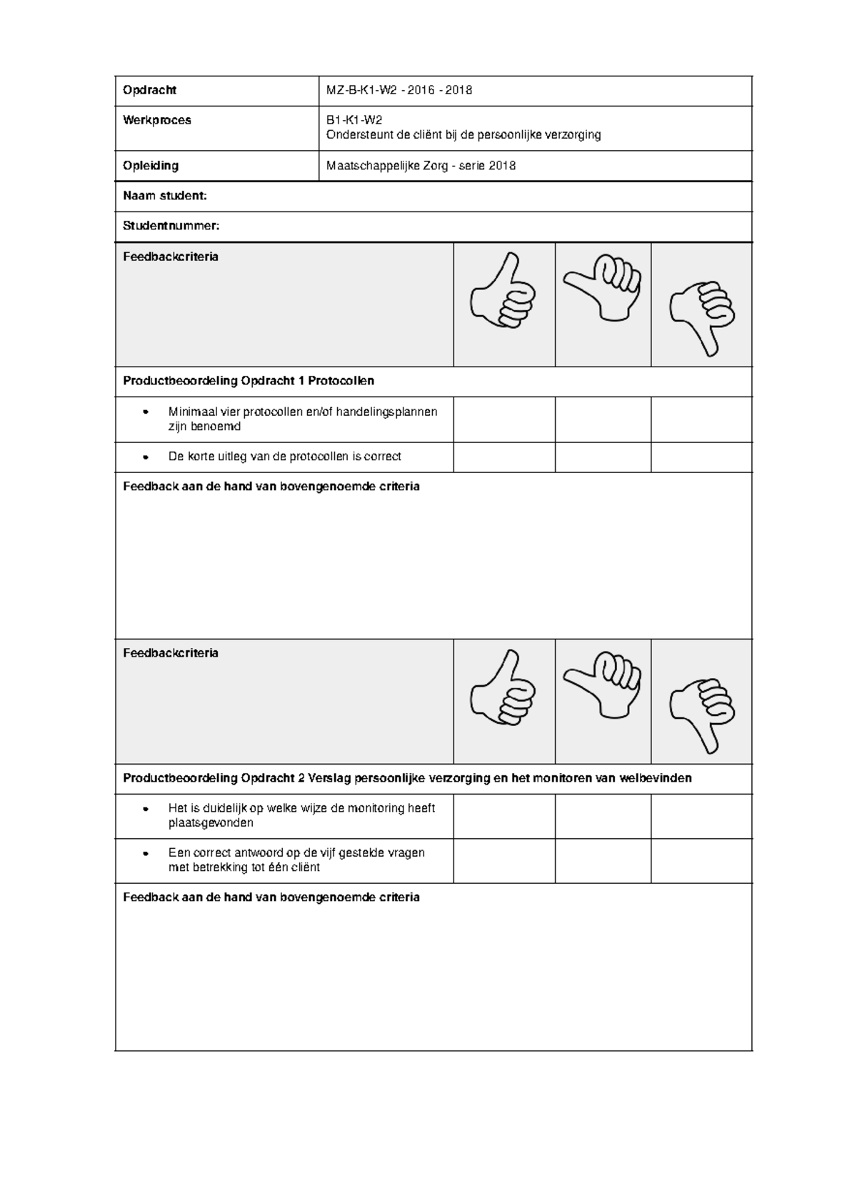 MZ B K1 W2 - Opdracht MZ-B-K1-W2 - 2016 - 2018 Werkproces B1-K1-W ...