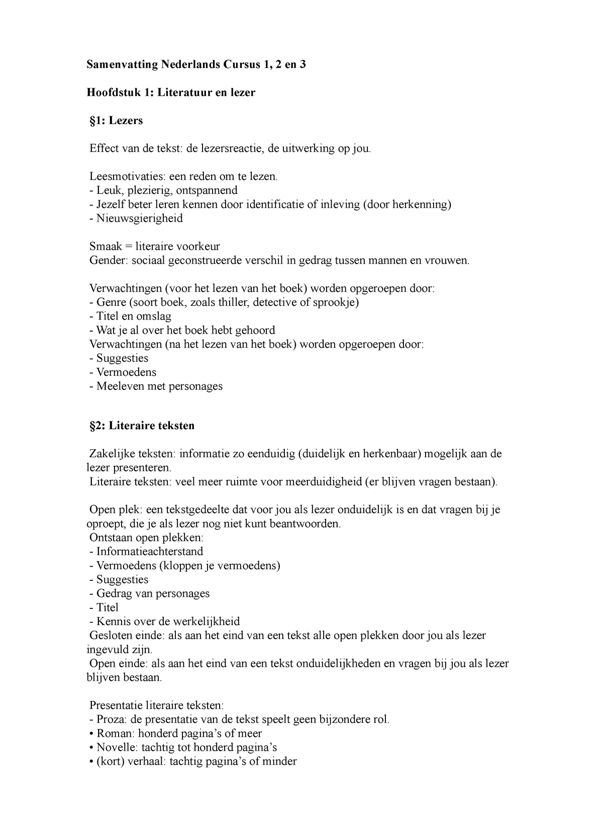 Samenvatting Nederlands Laagland Cursus 1 2 3 - Samenvatting Nederlands ...