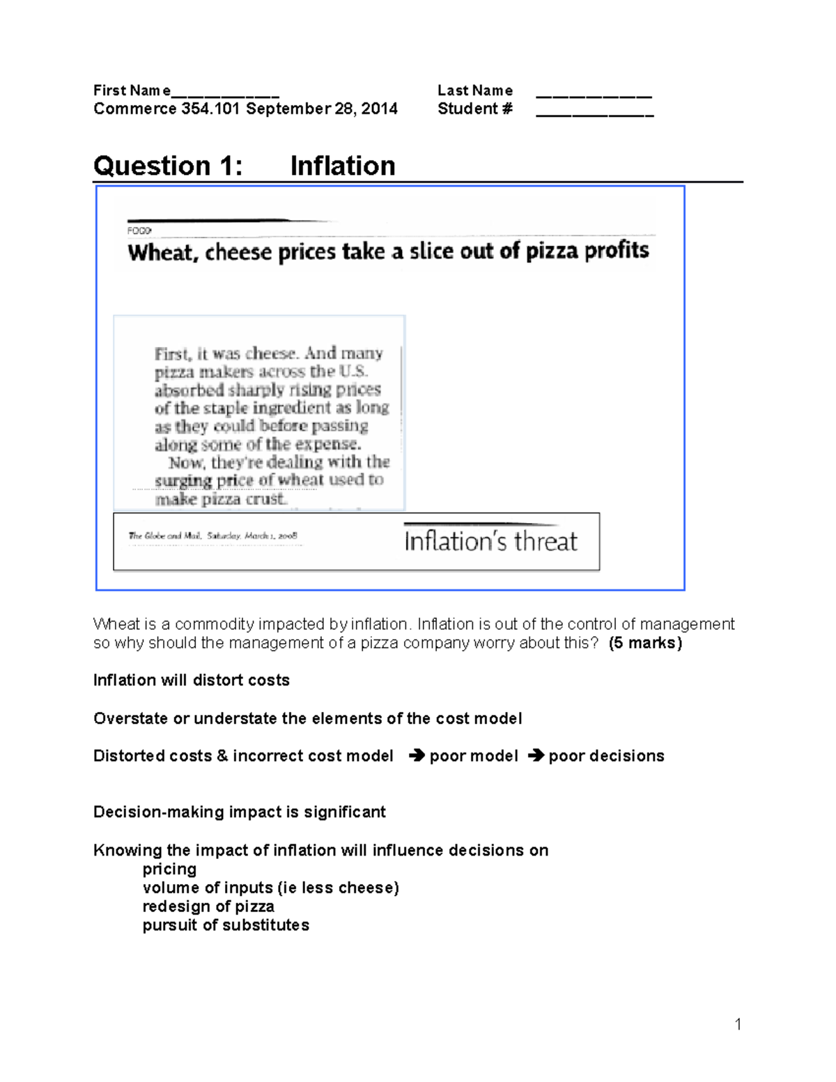 Exam 28 September 2014, questions and answers - midterm 1 solution ...