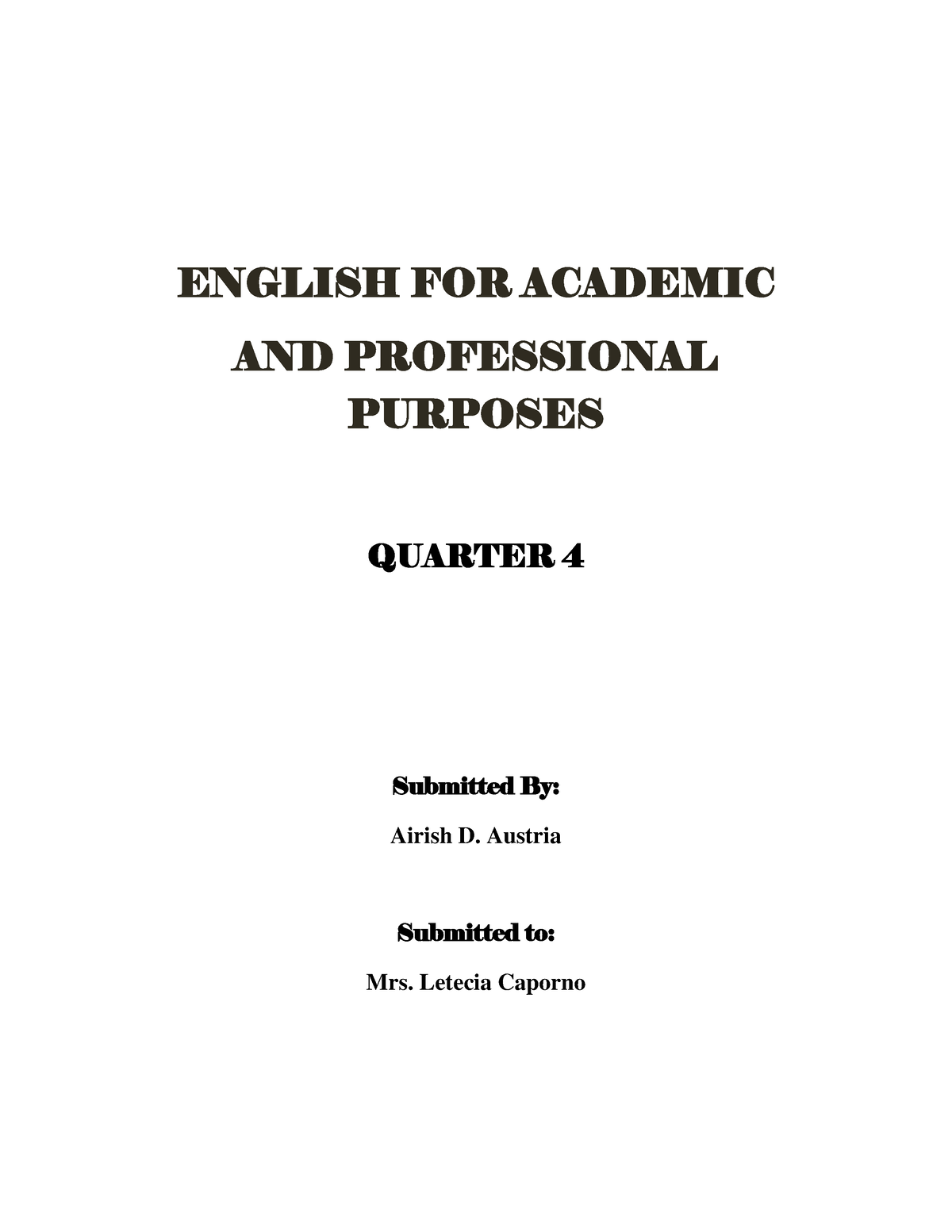 EAPP Portfolio Quarter 4 M45 Airish D - ENGLISH FOR ACADEMIC AND ...