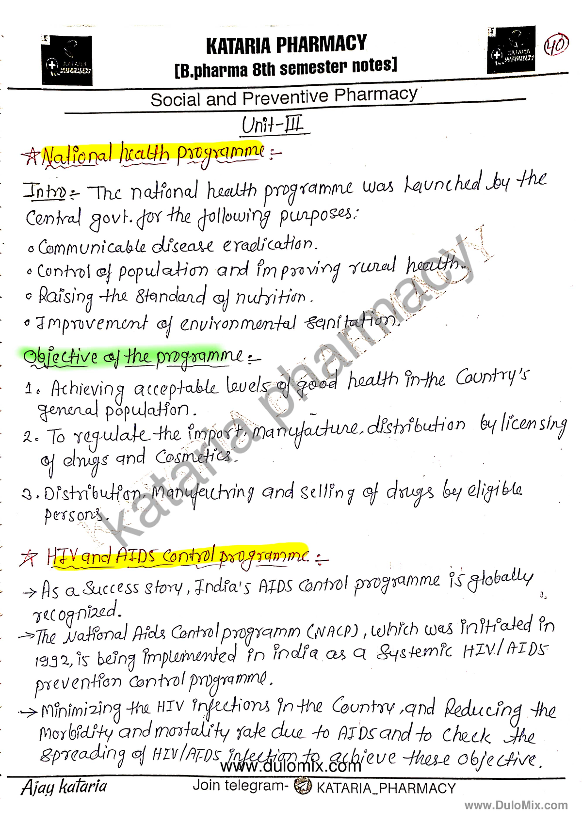 Social And Preventive Pharmacy Unit 3 8th Sem - Chemical Engeneering ...