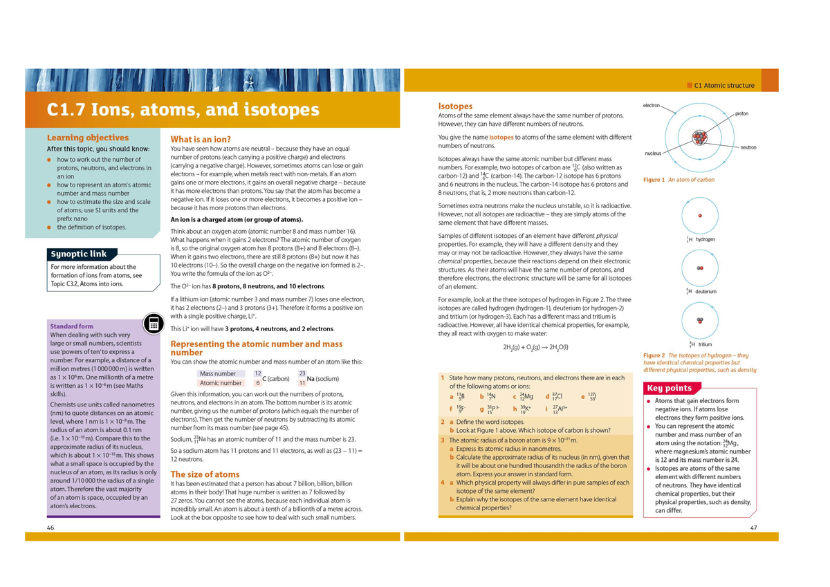 IAI-Chapter-SS - atomic structure and bonding - SX3003 - Studocu