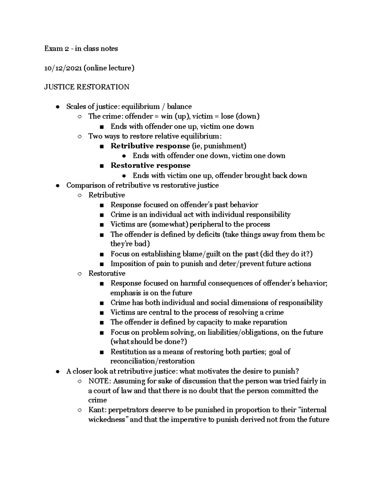 Exam 2 - in class notes - Professor Lambert - Exam 2 - in class notes ...