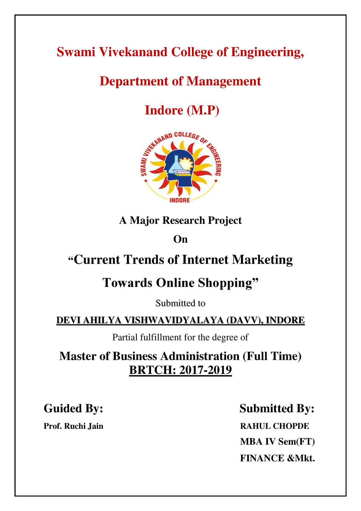 Mrp-project-report-of-mba compress - Swami Vivekanand College of ...