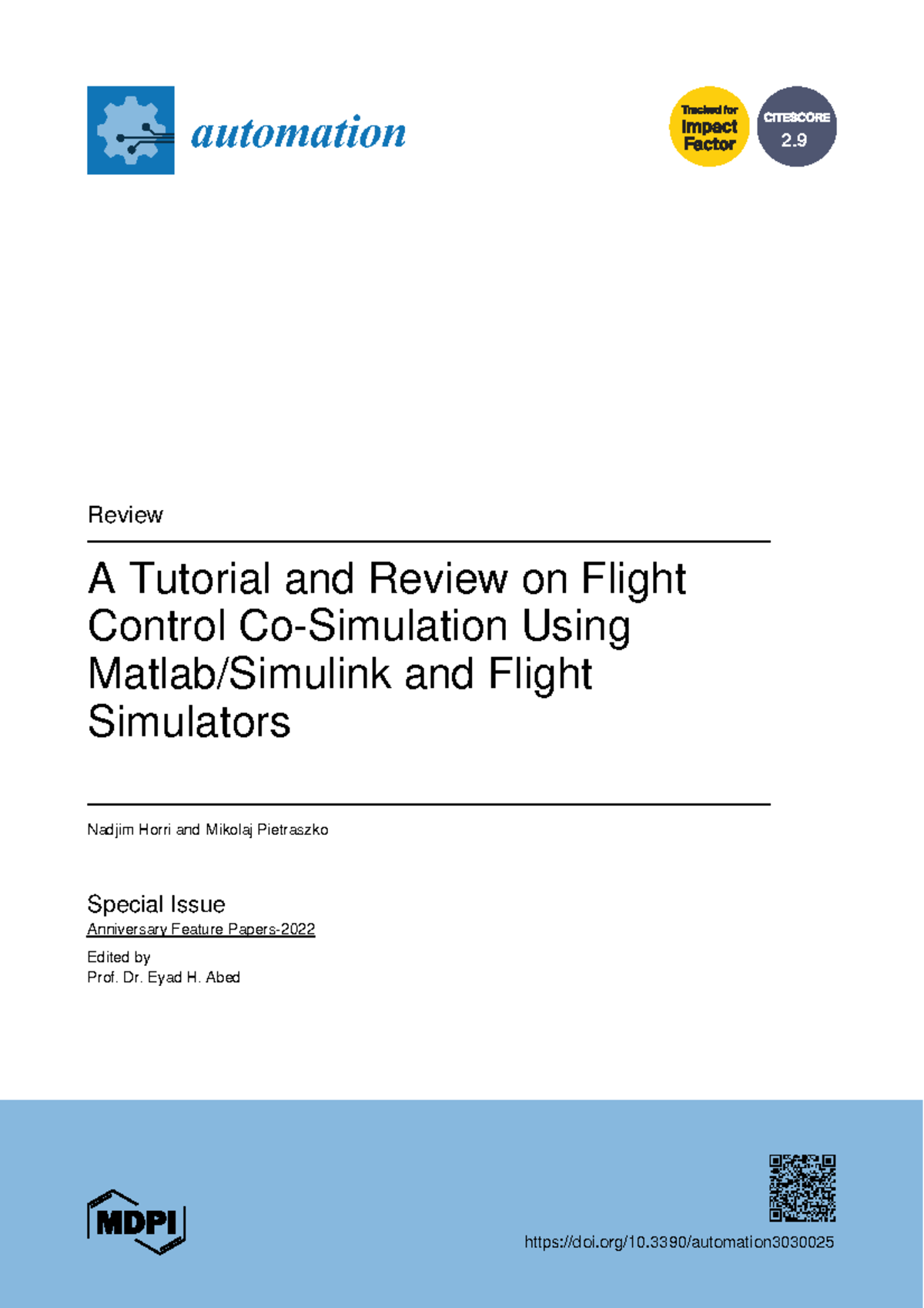 A Tutorial and Review on Flight Control Co-Simulation Using Matlab ...