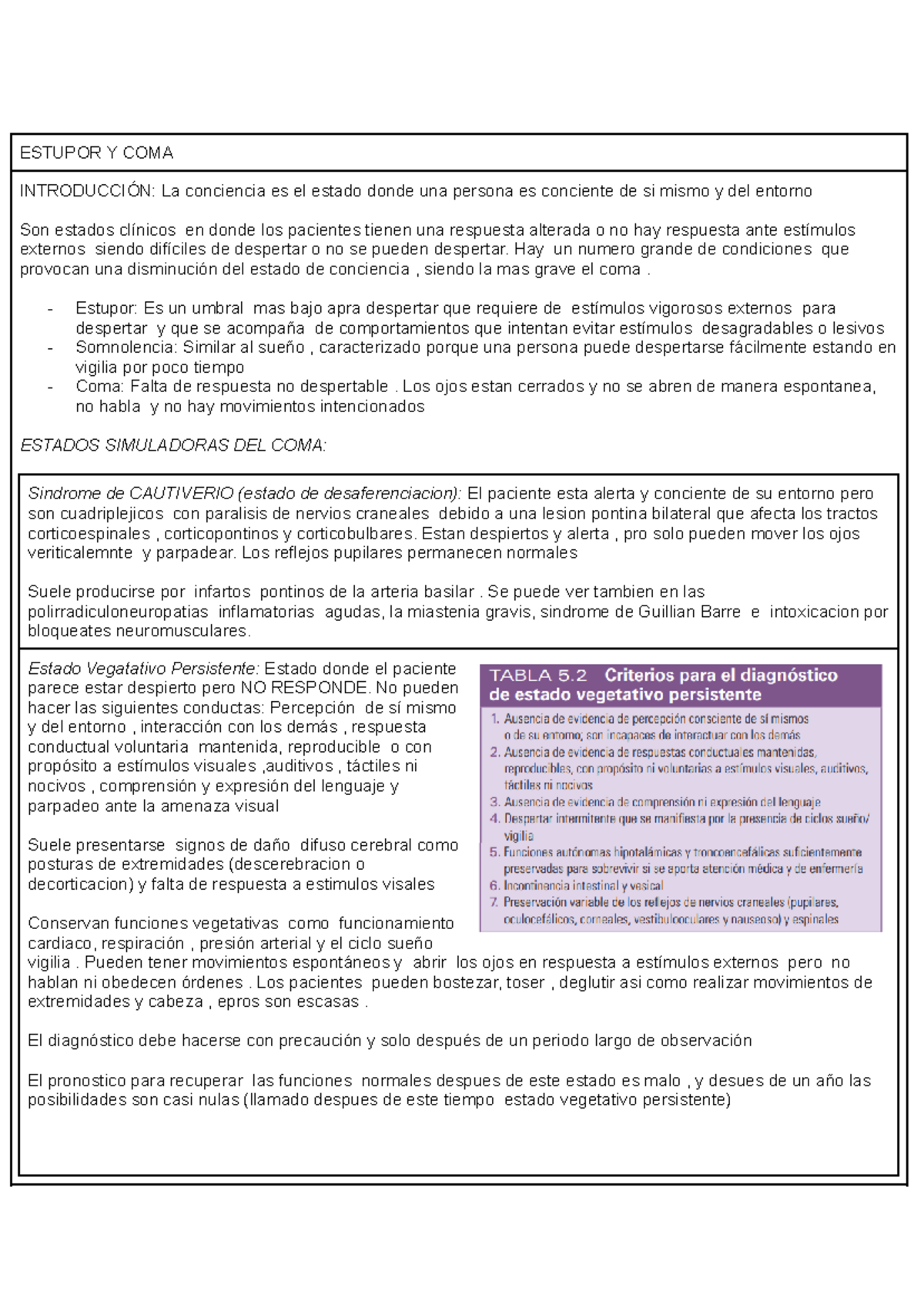 COMA - coma estado de conciencia - ESTUPOR Y COMA INTRODUCCIÓN: La ...