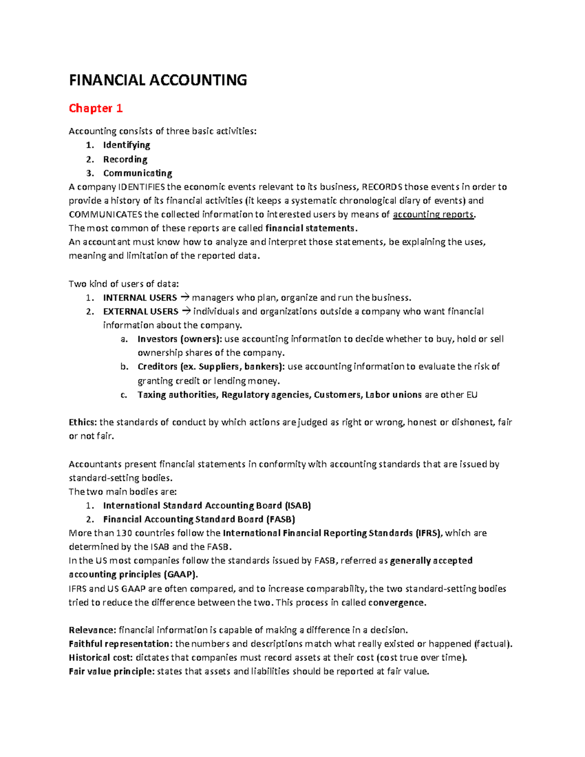 Financial accounting chapters 13 FINANCIAL ACCOUNTING Chapter 1