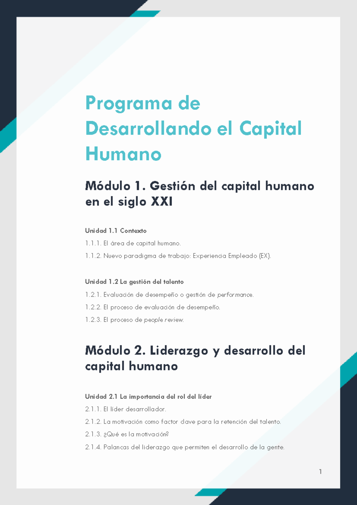 Programa de Desarrollando el Capital Humano - Programa de Desarrollando ...