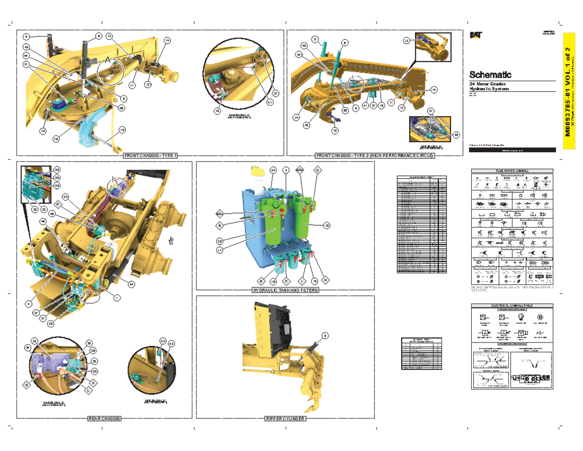 Plano hidraulico moto24 24 Motor Grader Hydraulic System E9Z1UPN9Z1