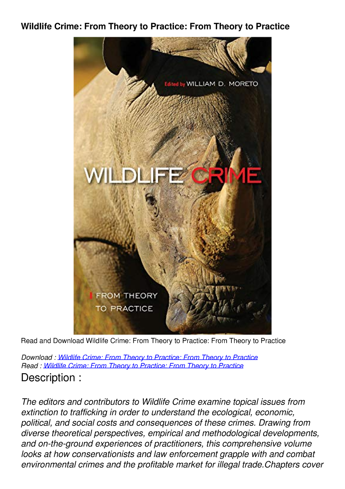 wildlife crime essay