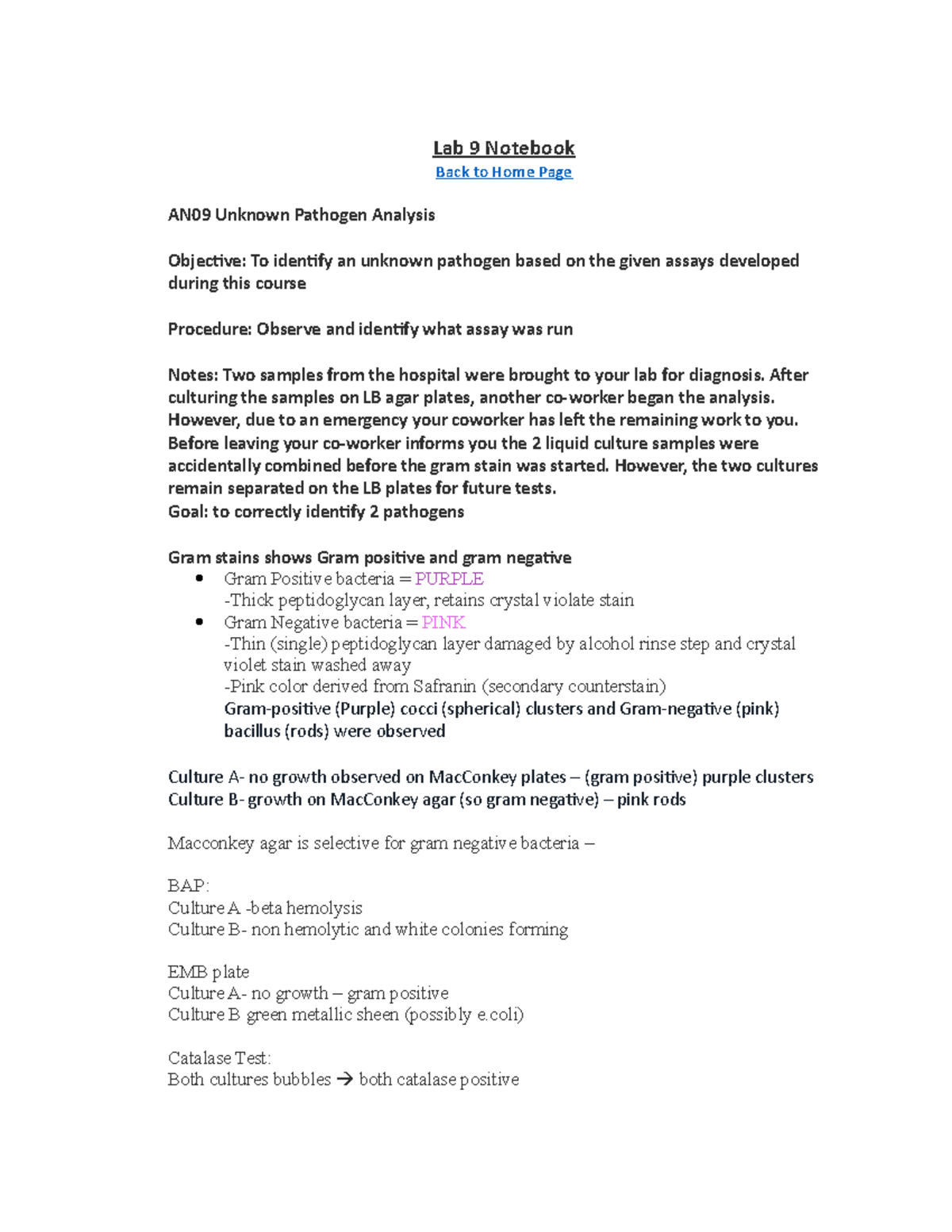 Lab AN09 lab notebook help Lab 9 Notebook Back to Home Page AN09
