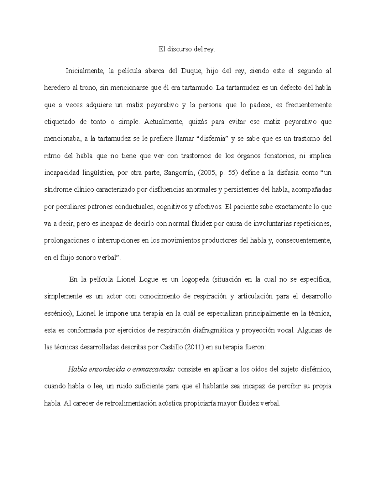 El Discurso Del Rey Psicologia Evolutiva Ens1117 Unam Studocu