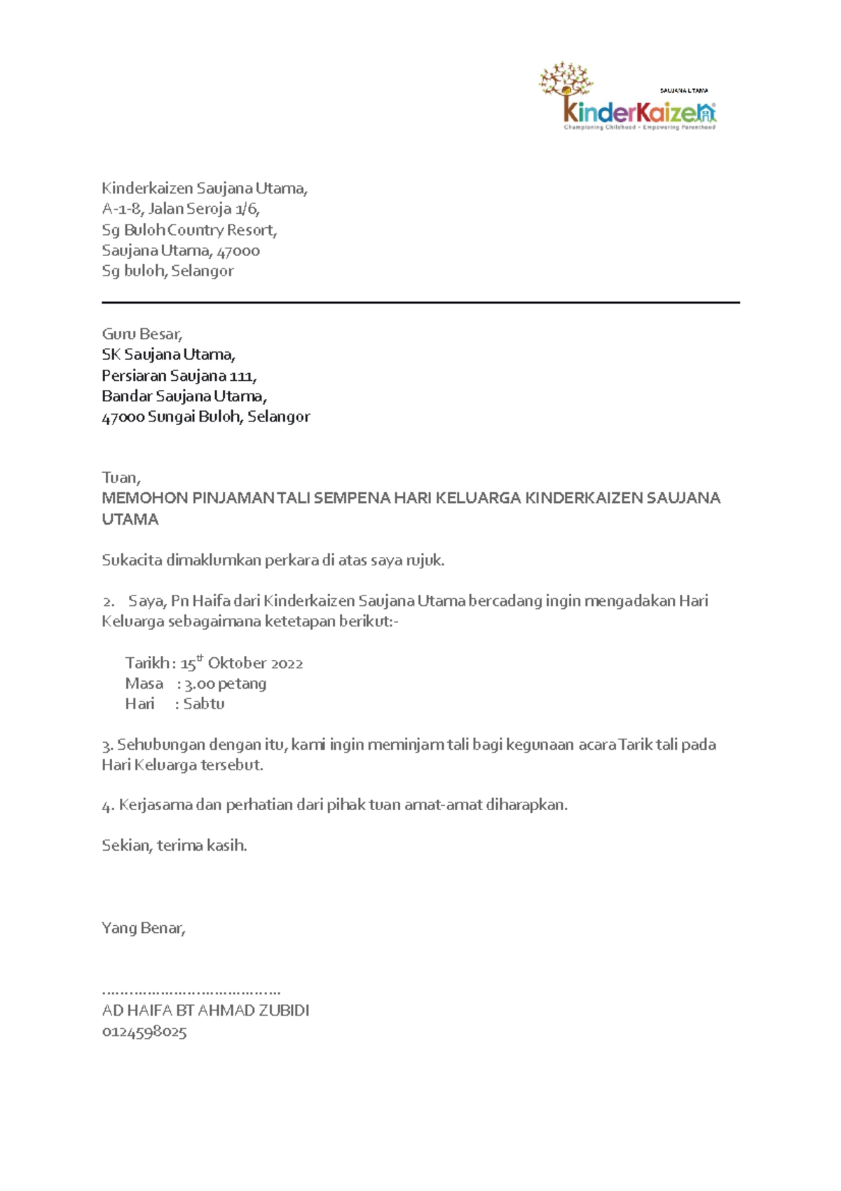 Kinderkaizen Saujana Utama Tarik TALI Kinderkaizen Saujana Utama, A