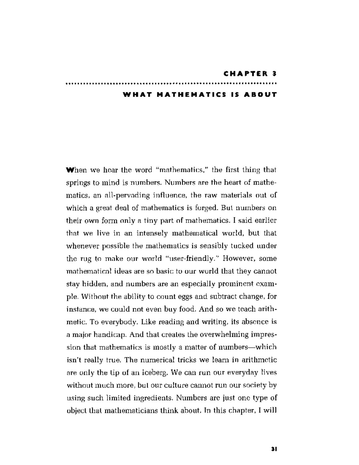 Reference Book Chapter 3 Part 1 - CHAPTER 3 WHAT MATHEMATICS IS ABOUT ...