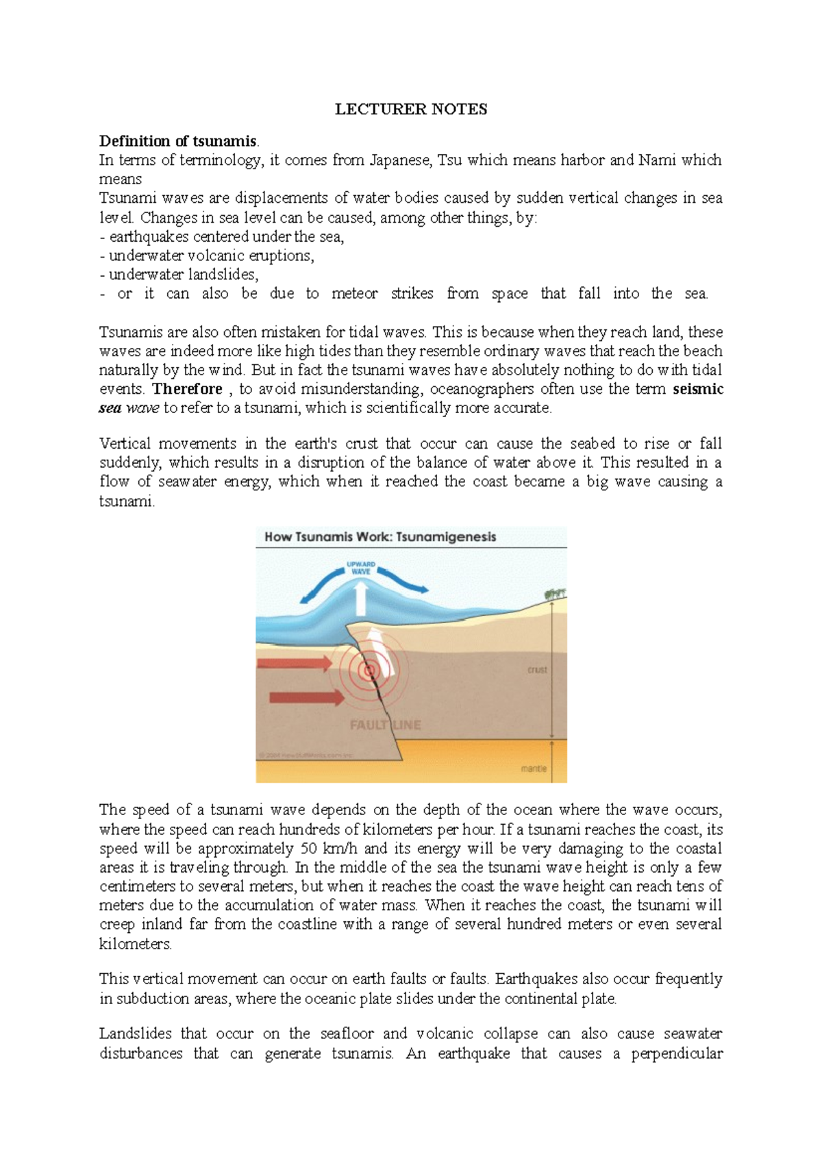 Lecturer Notes Climate Changes AND Hazard LECTURER NOTES Definition