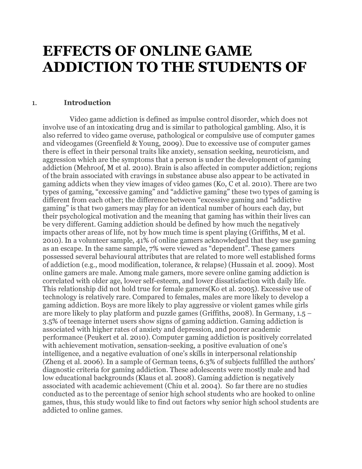 online games addiction essay brainly