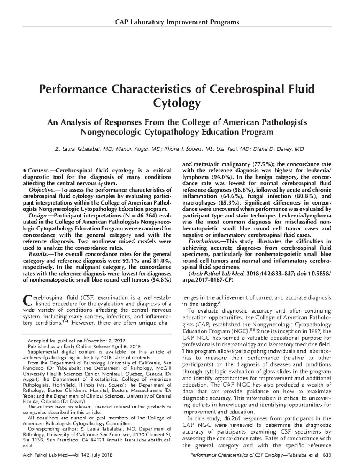 Artigo 01 Resumo Microbiologia CAP Laboratory Improvement Programs