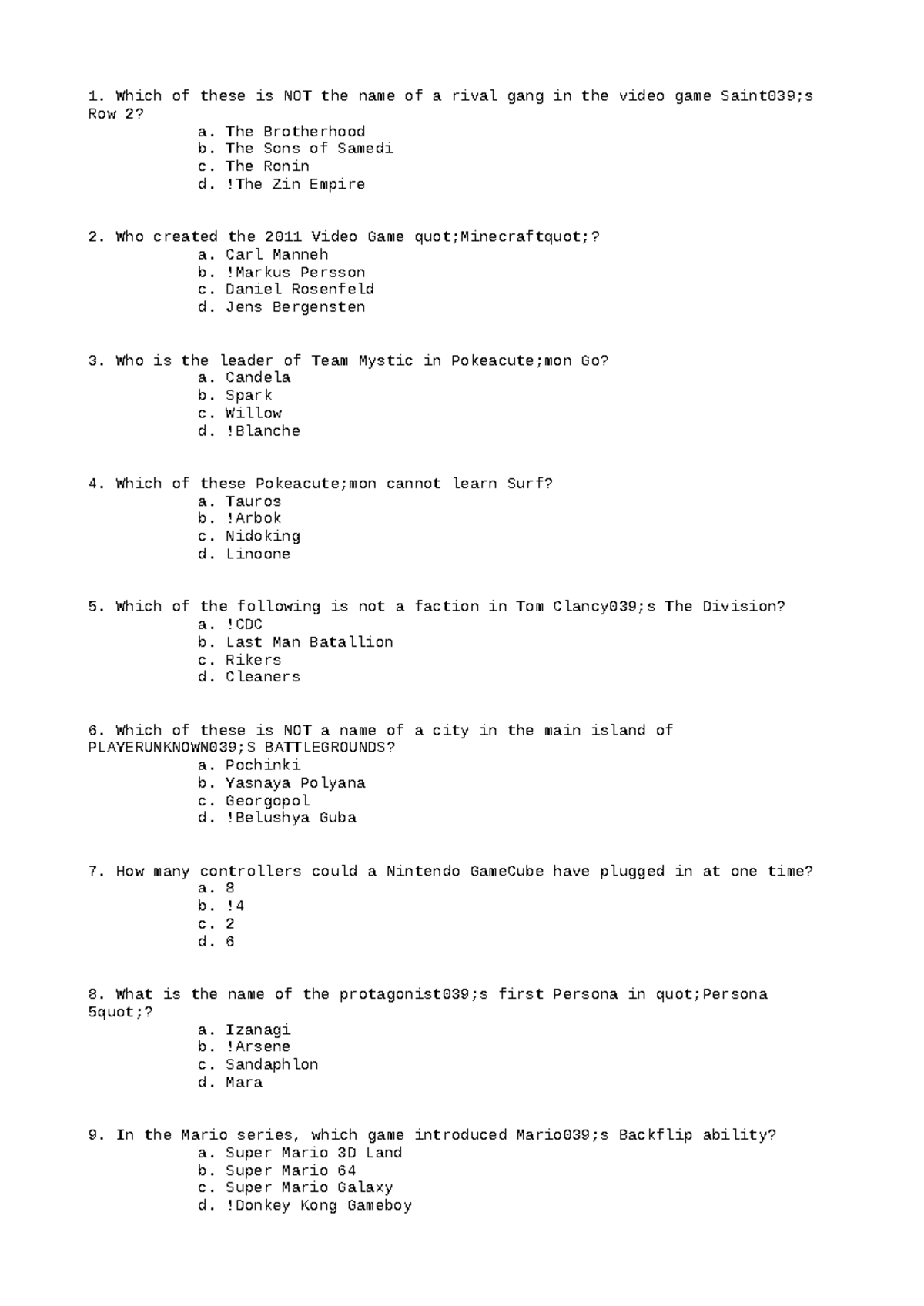 NSTP Proposal Fall 2019 8 - Which of these is NOT the name of a rival ...