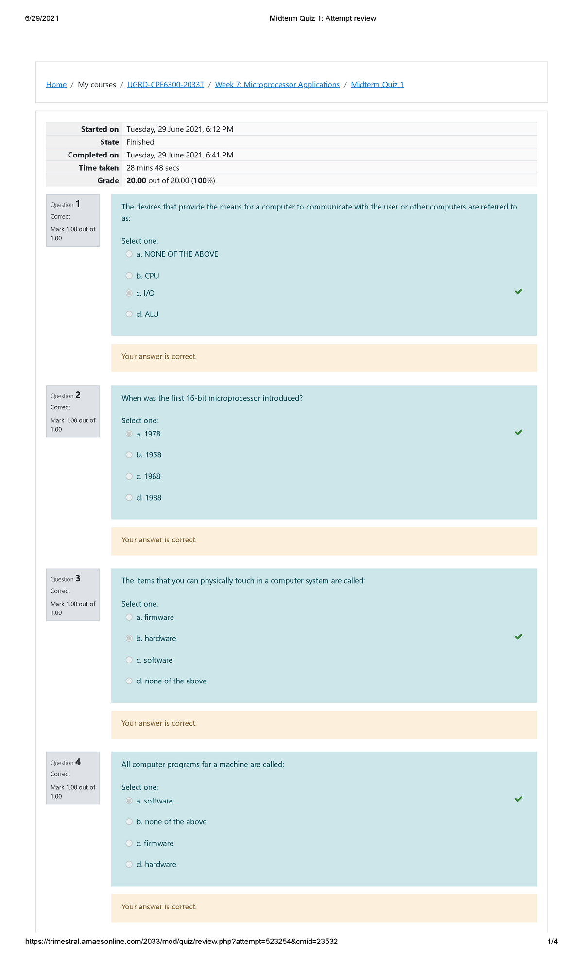 Midterm Quiz 1 1st Attempt Review - BS Computer Engineering - Studocu