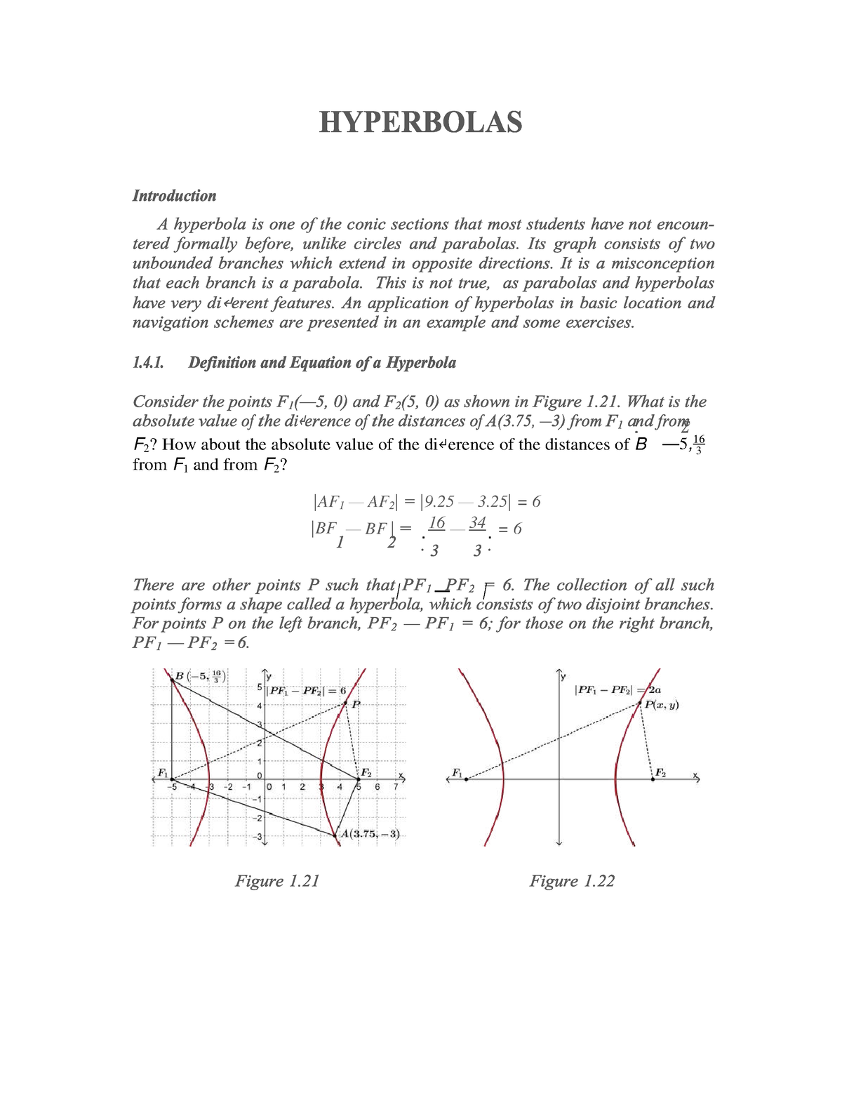 Hyperbolas - |AF 1 — AF 2 | |9 — 3| = 6 |BF 16 34 — BF | — = 6 16 F 2 ...