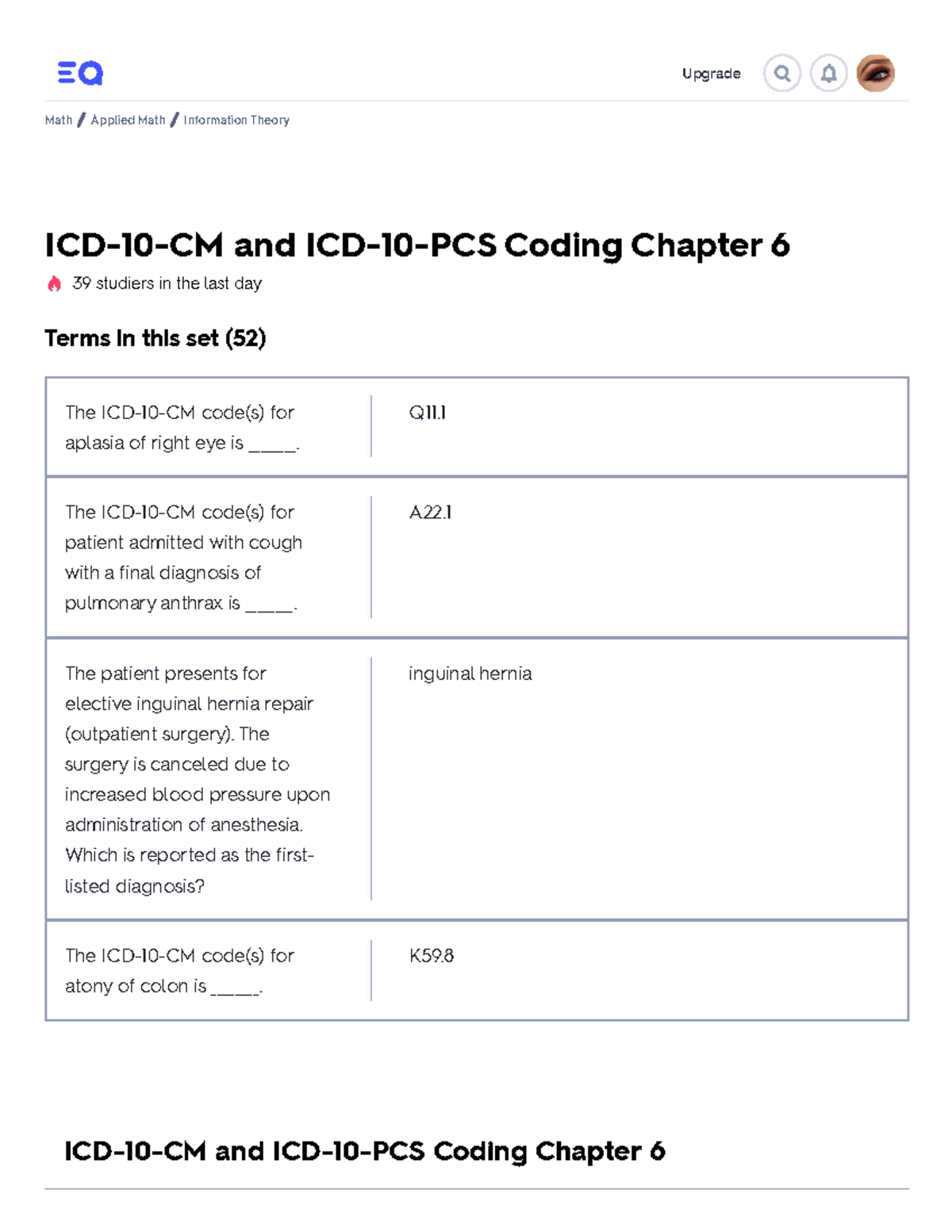 Chapter 6 Study Guide Upgrade ICD 10 CM and ICD 10 PCS Coding