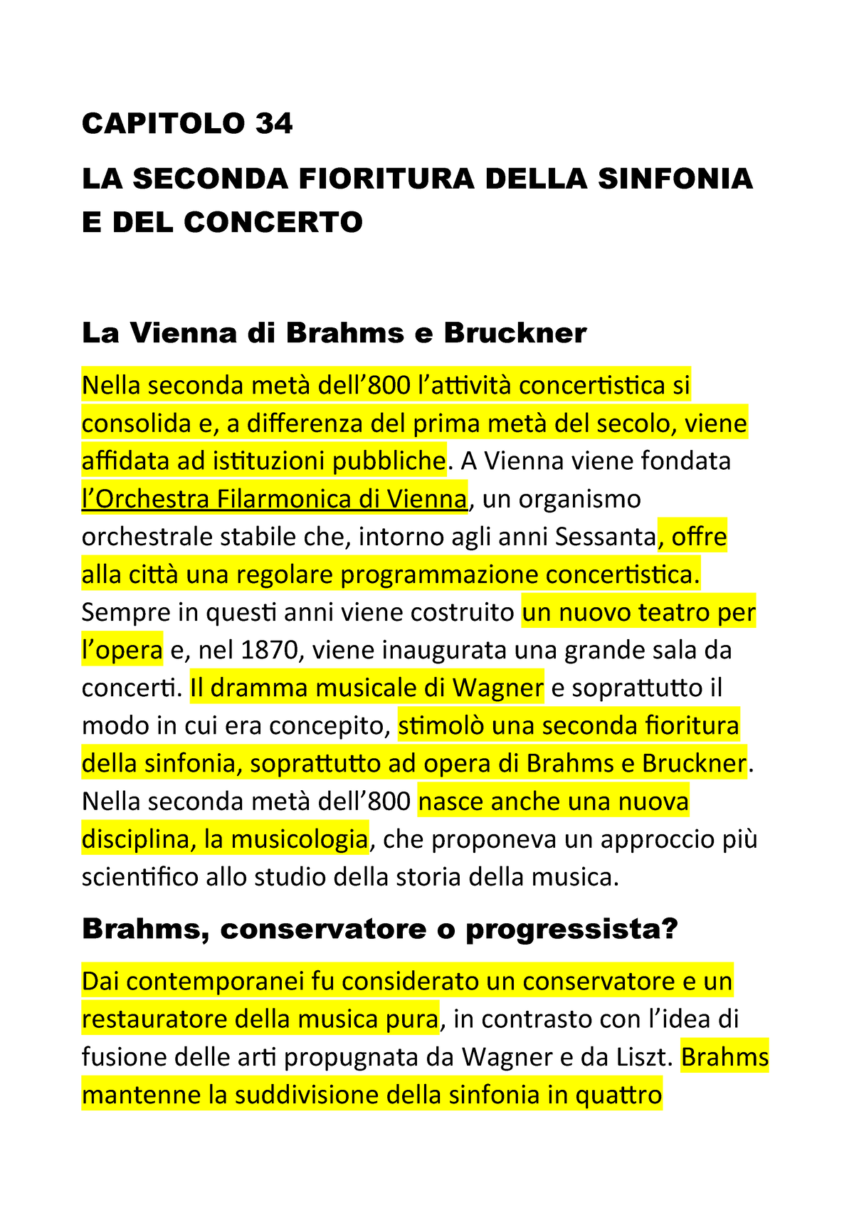 storia della musica - CAPITOLO 34 LA SECONDA FIORITURA DELLA SINFONIA E DEL  CONCERTO La Vienna di - Studocu