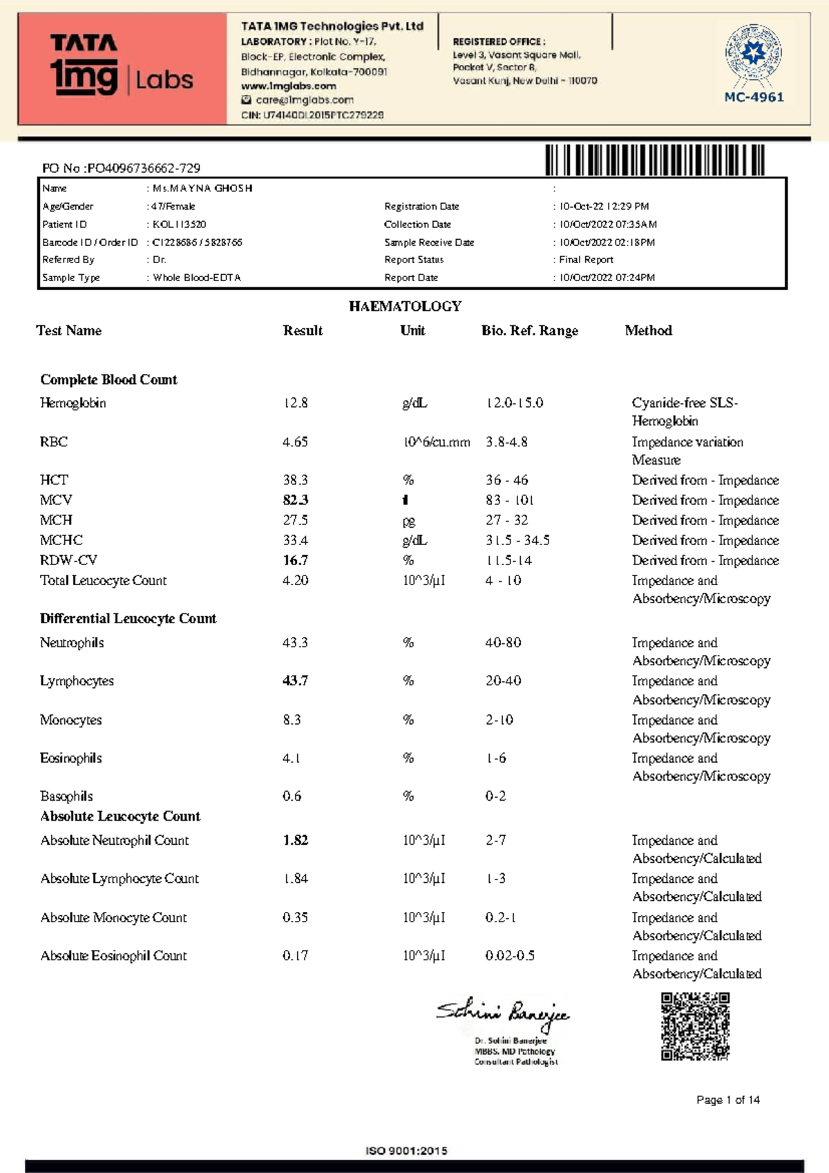 1-Magnesium PO4096736662-729 - ####### Complete Blood Count ...