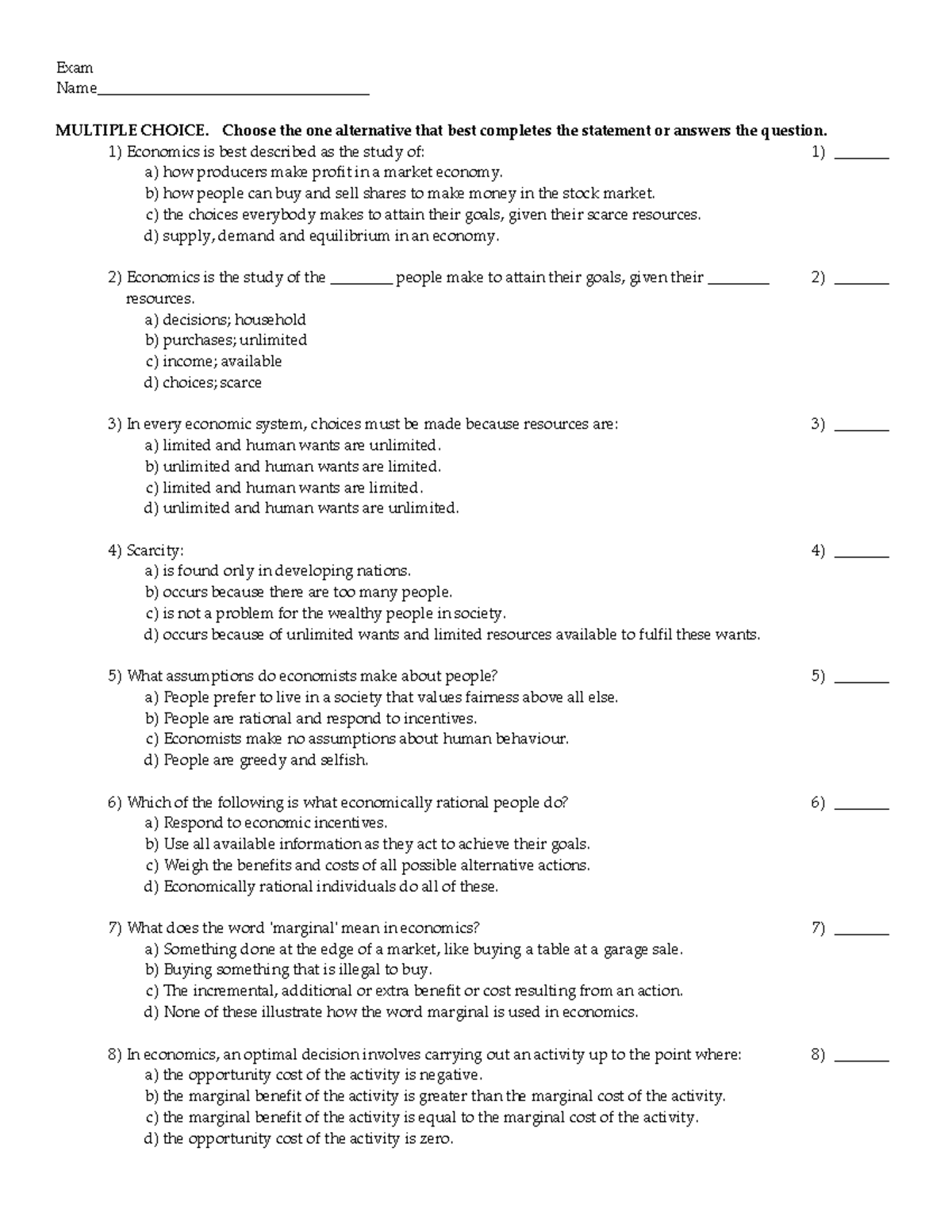 Topic 1 - Very Helpful exam preparation - Exam Name ...
