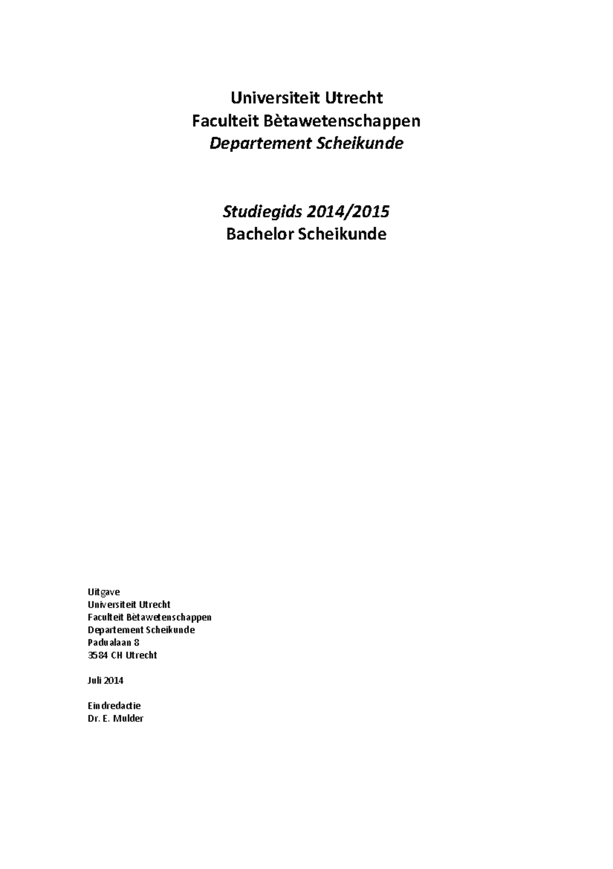 uu scheikunde bachelor thesis