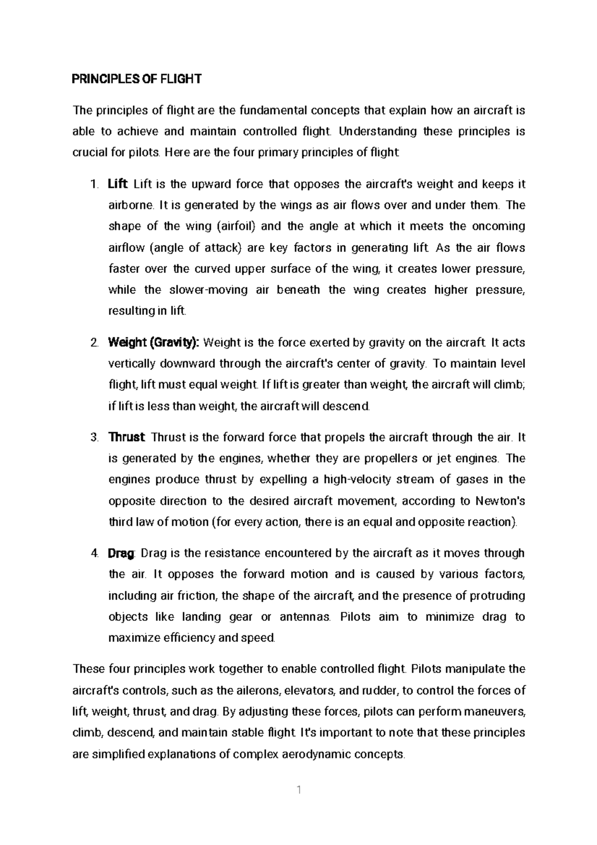 Principles OF Flight - PRINCIPLESOFFLIGHT - Studocu