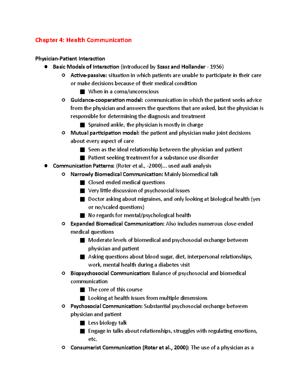 Chapter 4 Health Communication Chapter 4 Health Communication