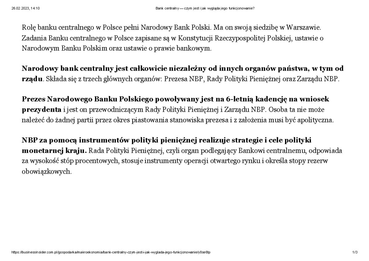 5 NBP - Podstawy przedsiębiorczości klasa 2 - 26.02, 14:10 Bank