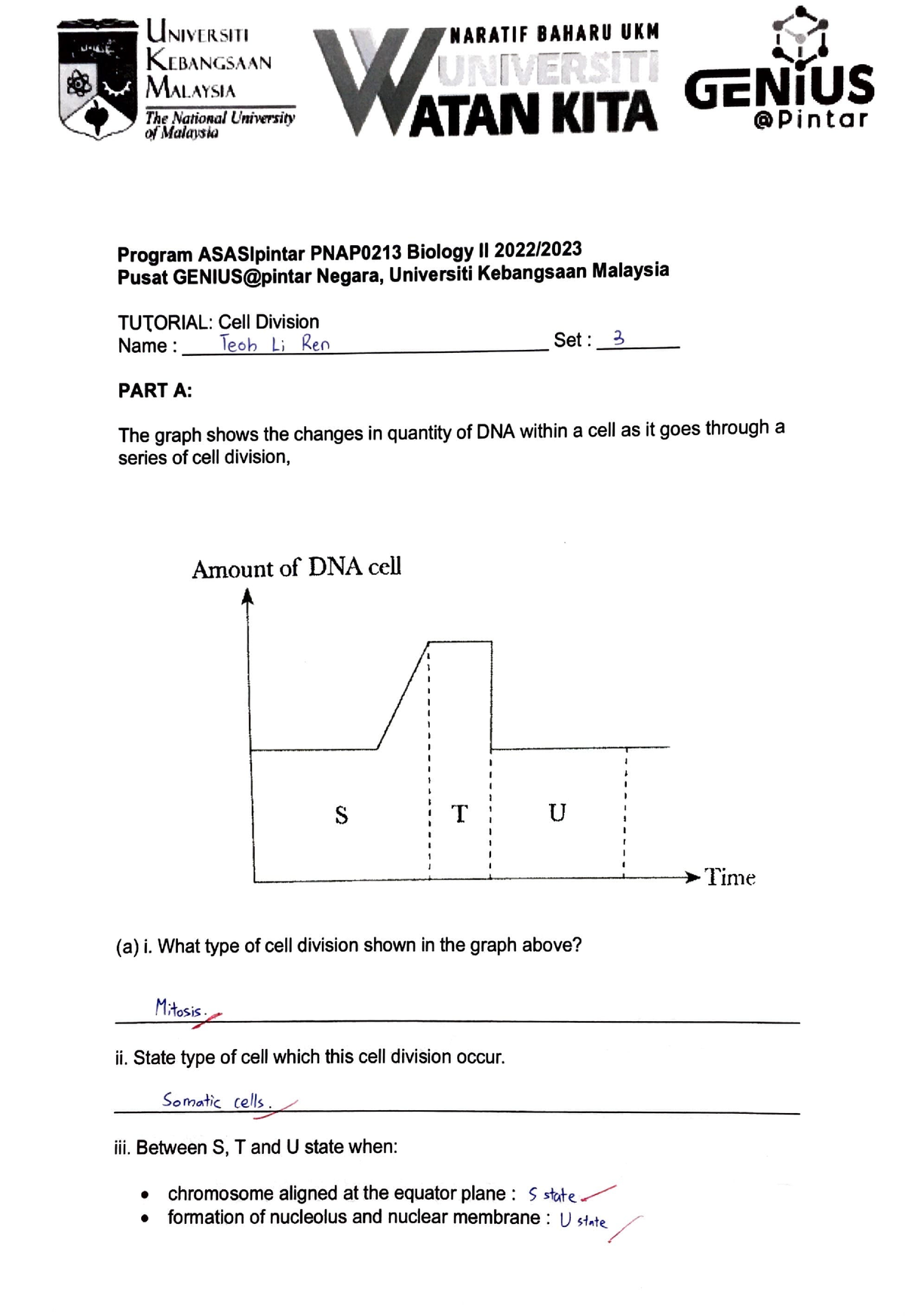 Bio Tutorial 1 Set 3 Group 3 - Biology - Studocu