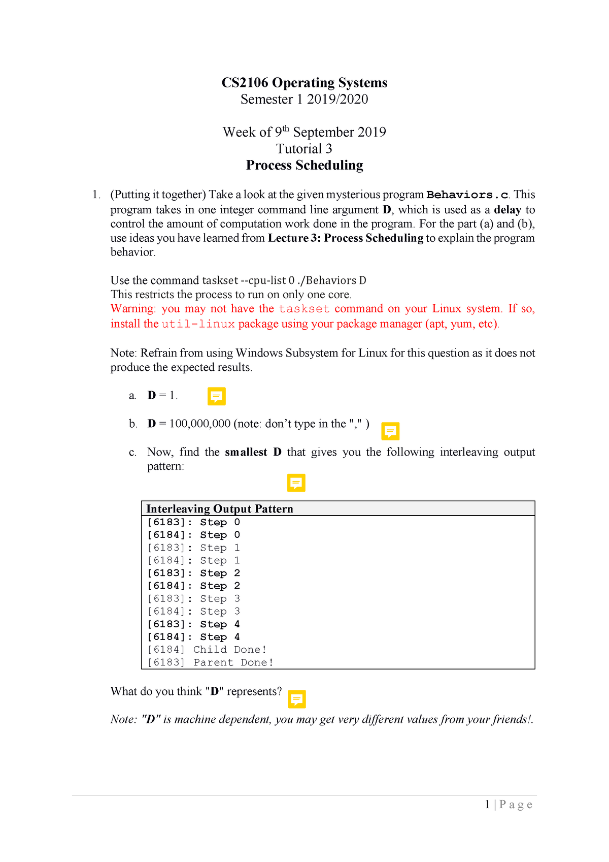 Sistem Operasi Tutorial 03 - CS2106 Operating Systems Semester 1 2019 ...